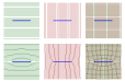 Trajectories of two different strebel differentials on a genus two surface obtained by doubling the torus along a slit.  These differentials define Teichmüller geodesics that are asymptotic in one direction and divergent in the other (as explained in my paper Grafting, Pruning, and the Antipodal Map on Measured Laminations).