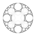 Horocycle orbit for a Kleinian group.  This image reminds me of threading die.  (Produced with lim.)