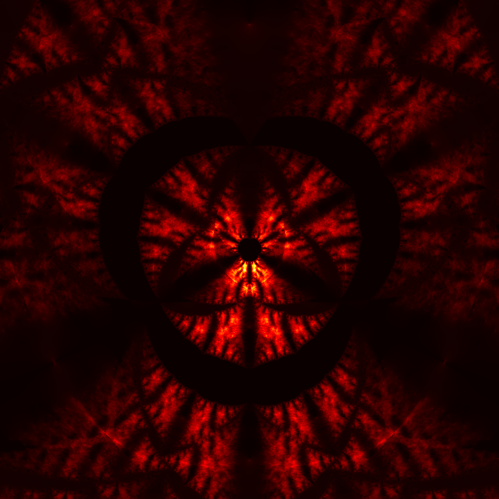 Bers fire: The hex torus Bers slice colored according to the generalized McShane's sum (which is constant for quasifuchsian groups)