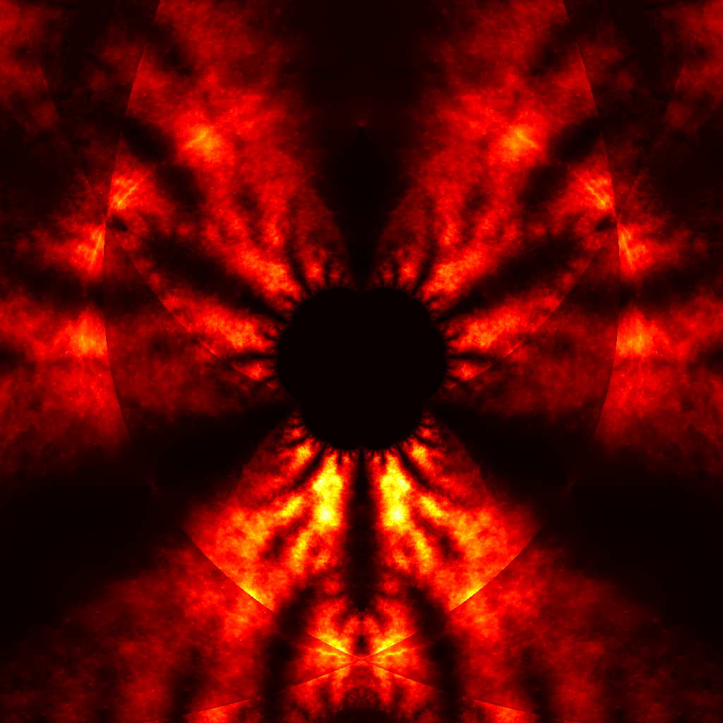 Bers fire: The hex torus Bers slice colored according to the generalized McShane's sum (which is constant for quasifuchsian groups)